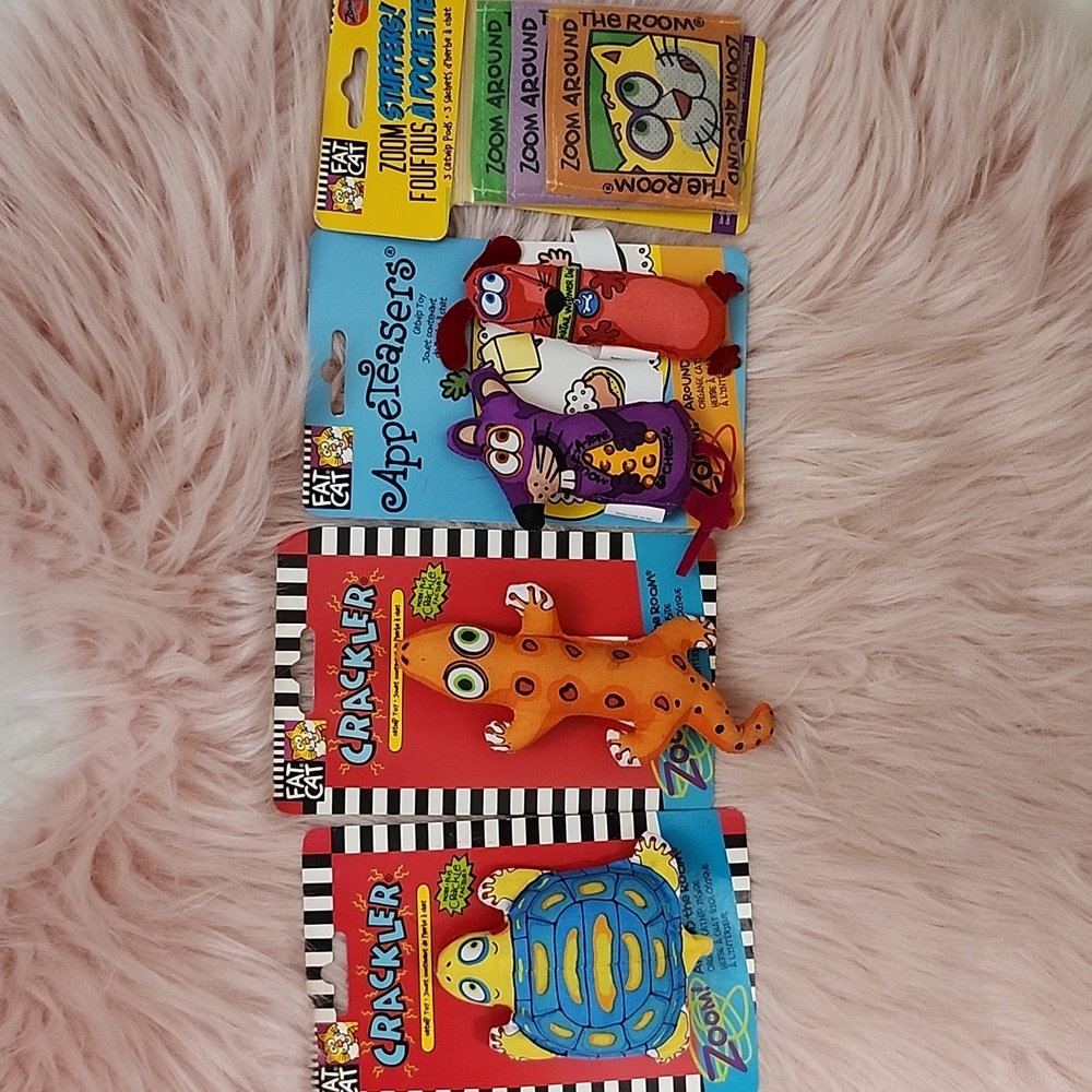 Y2K FIND!! 3CT BUNDLE FAT CAT CATNIP CAT TOYS **W/FREE BONUS**